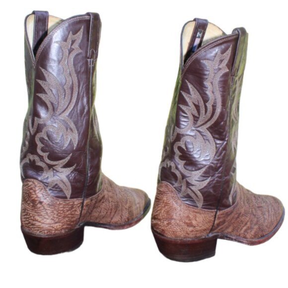 Dan Post Brown Exotic Leather Styling Western Cowboy Boots, Size 9.5 - Picture 6 of 12
